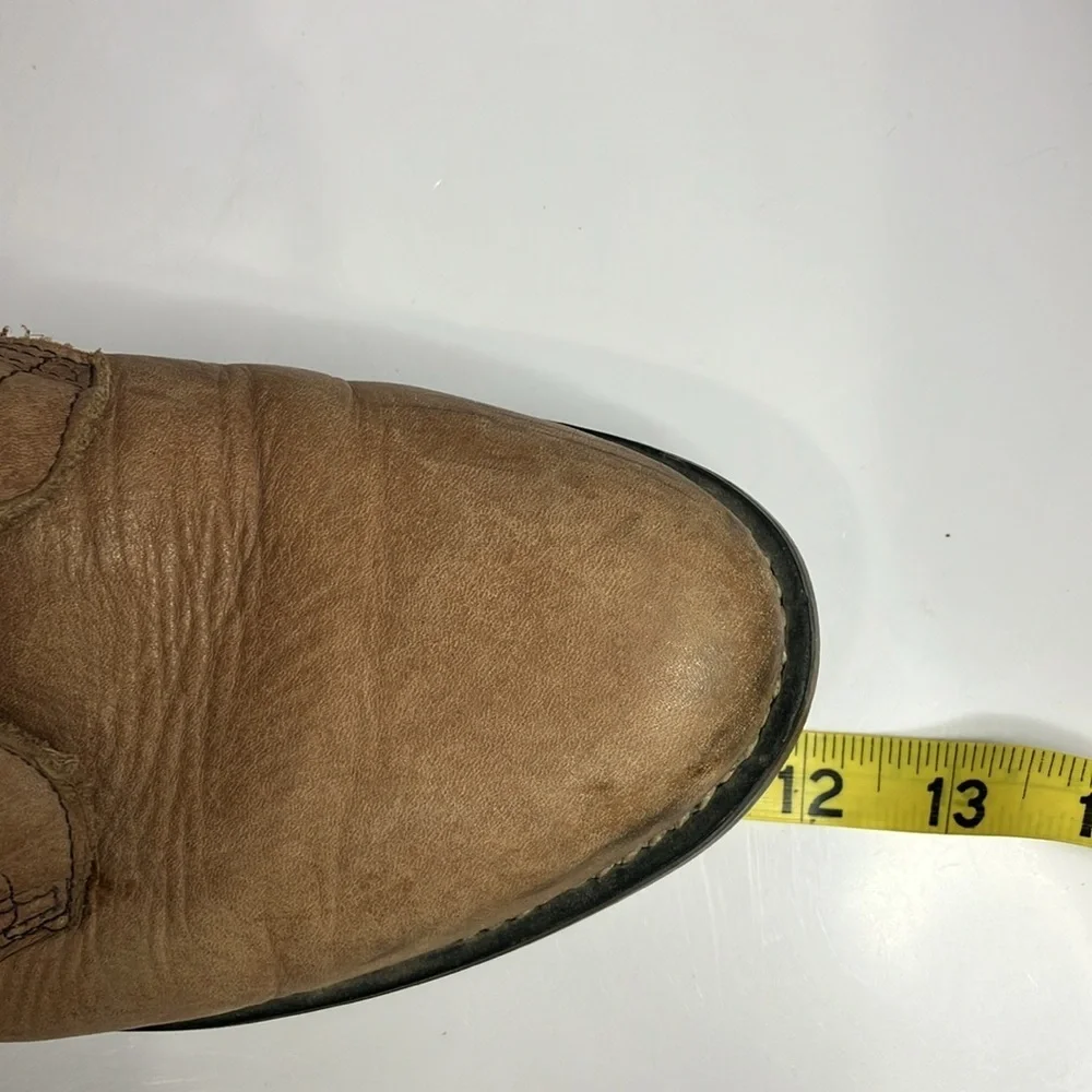 Tan leather lace up boots riding boots approximately size 9.5/10‎